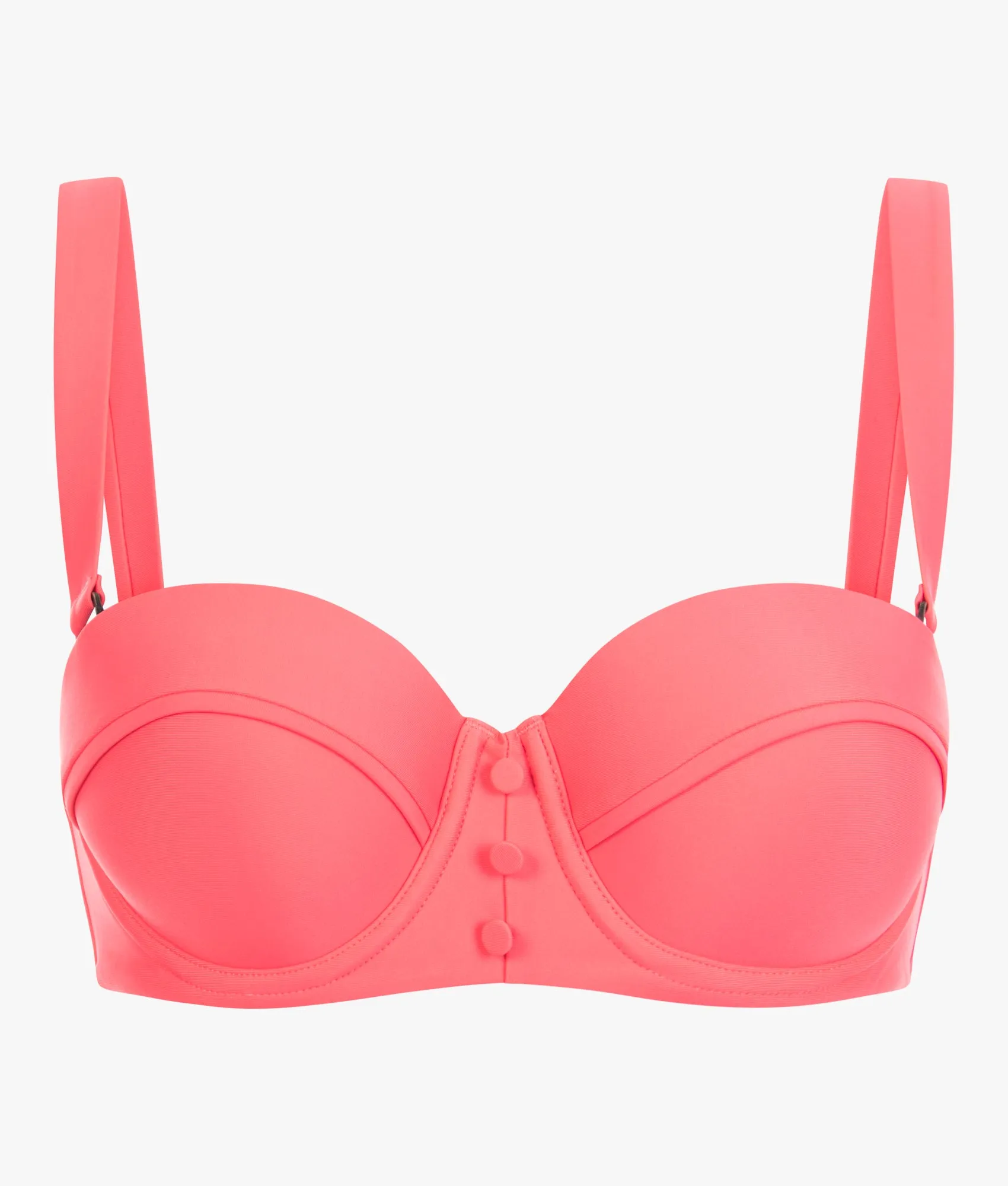 Santine cupped bikini top in coral