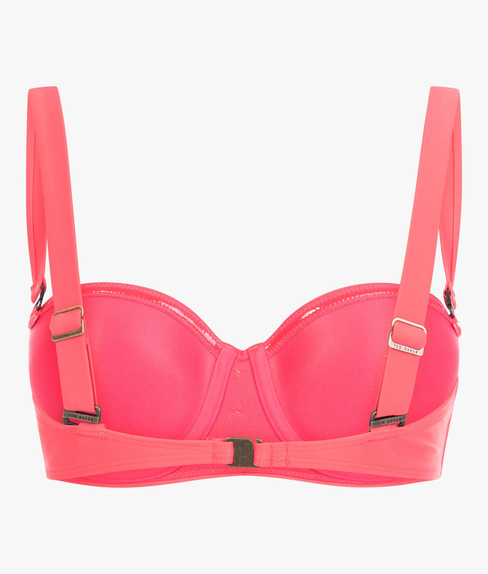 Santine cupped bikini top in coral