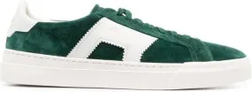 Santoni low-top suede sneakers Green