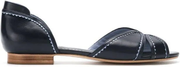 Sarah Chofakian Iberica leather flat sandals Blue