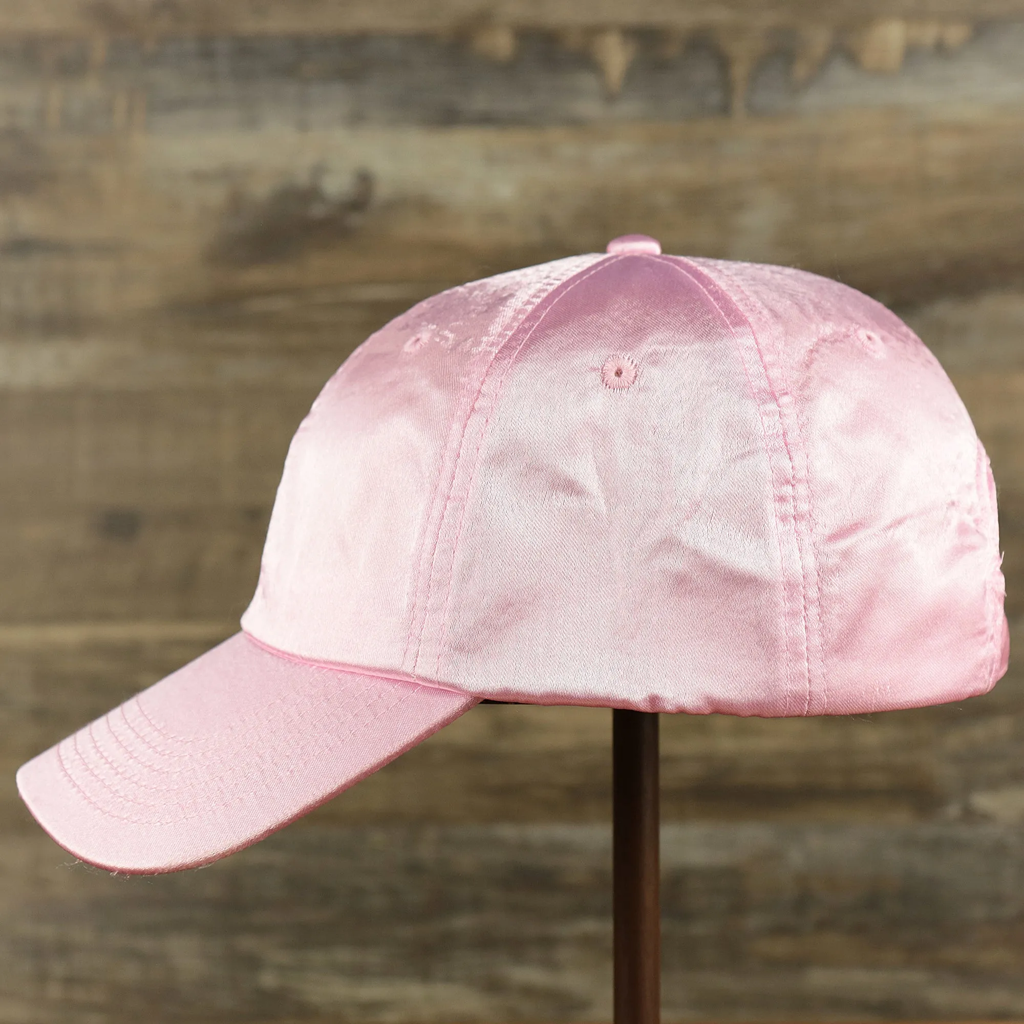 Satin Blank Cherry Blossom Pink Baseball Hat | Light Pink Dad Hat