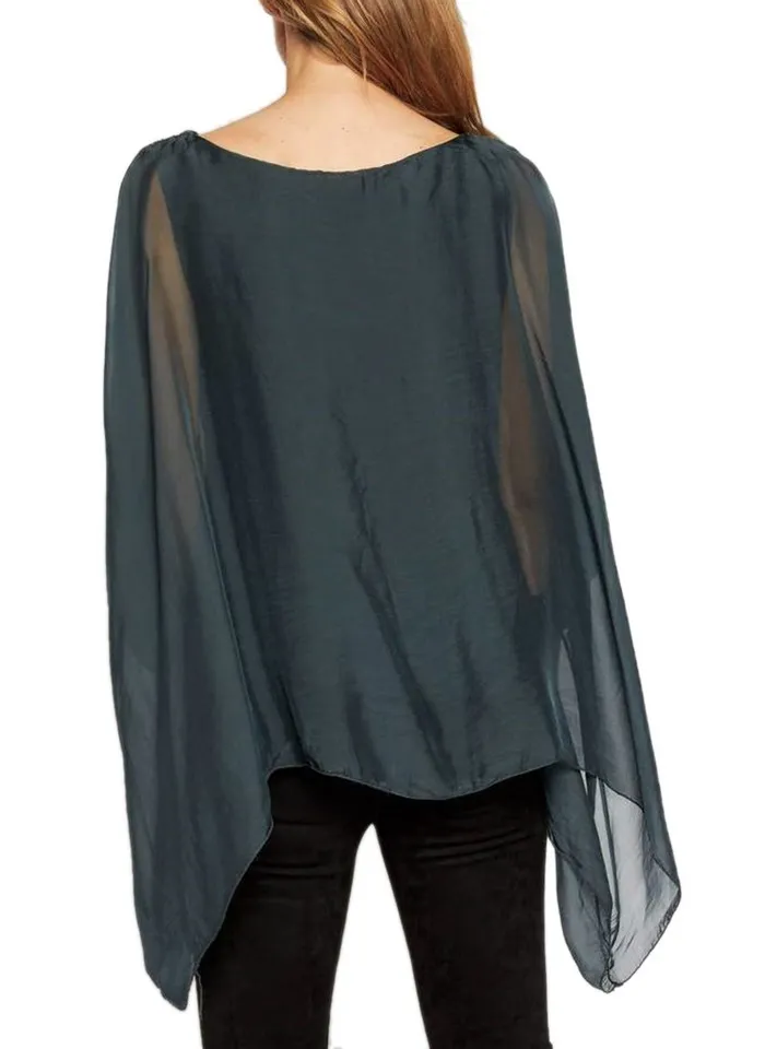 Seta Tela by HALO Italian Batwing Silk Tunic Top