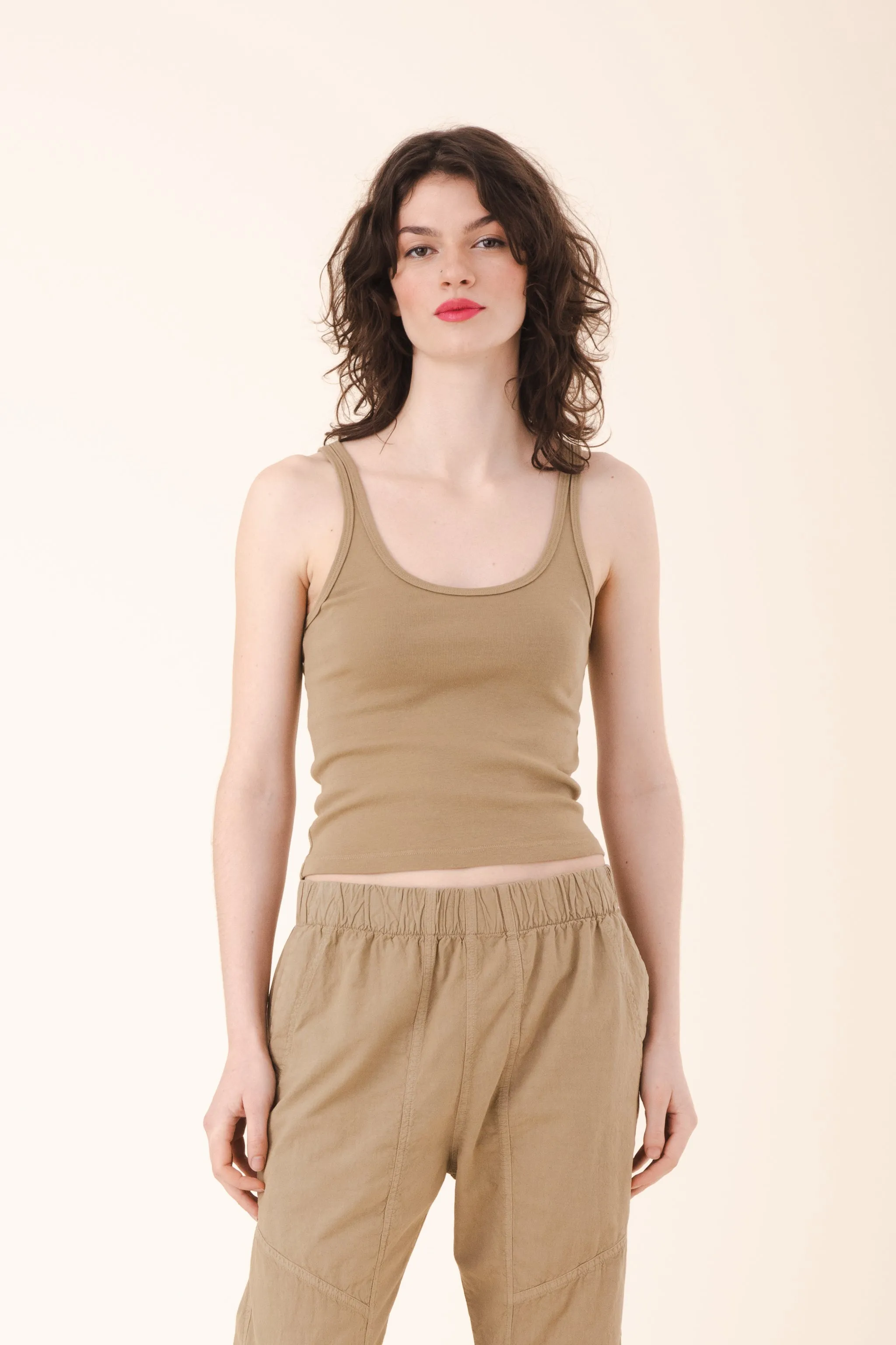 Short & Sweet Tank in Khaki