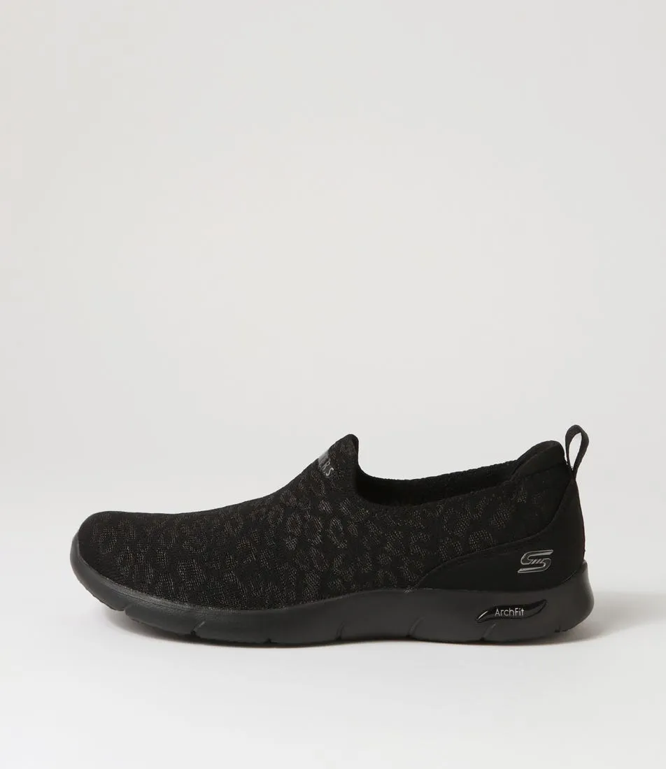 SKECHERS Arch Fit Refine Black Black Knit Sneakers