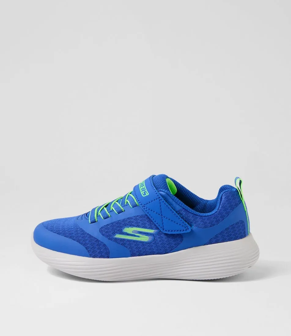 SKECHERS Go Run 400 V2 Goltran Jnr Blue Lime Fabric Sneakers