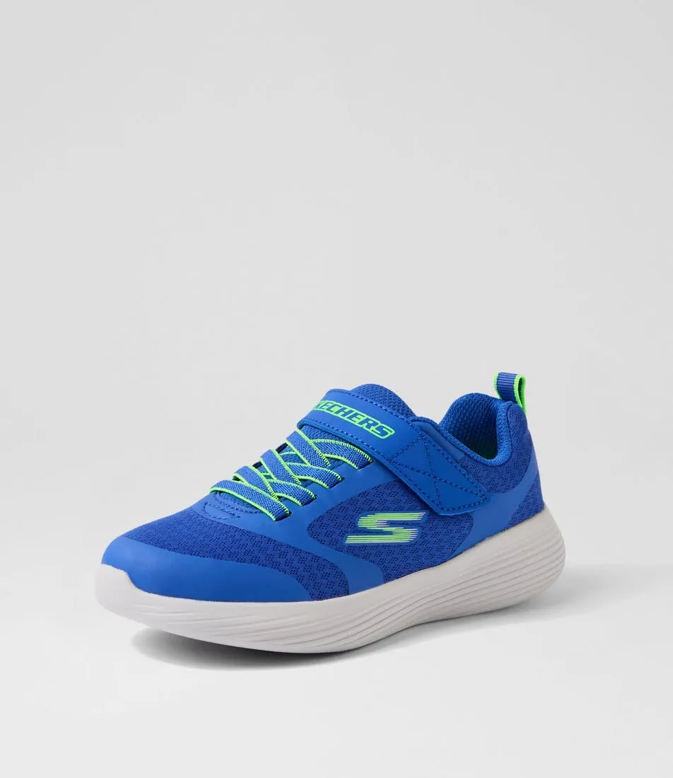 SKECHERS Go Run 400 V2 Goltran Jnr Blue Lime Fabric Sneakers