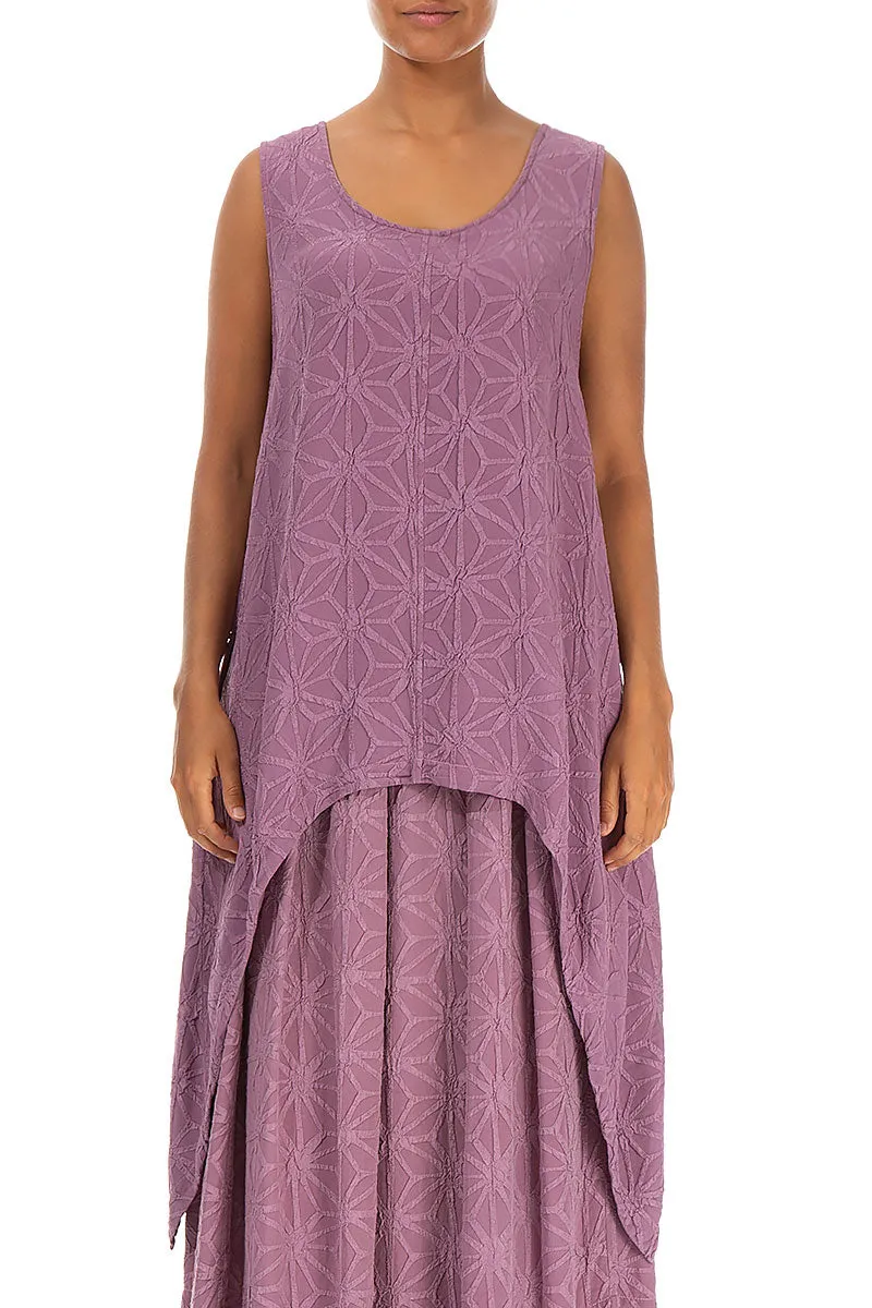 Sleeveless Rose Textured Silk Tunic