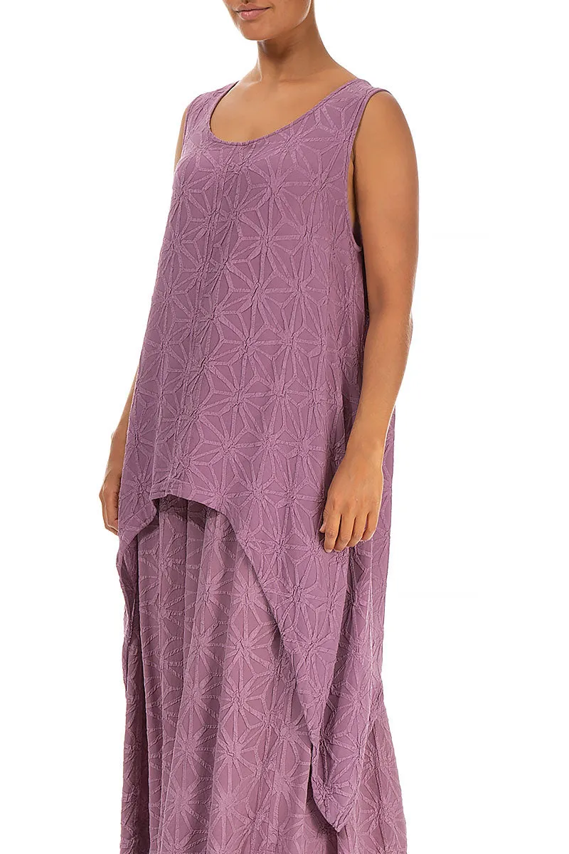 Sleeveless Rose Textured Silk Tunic