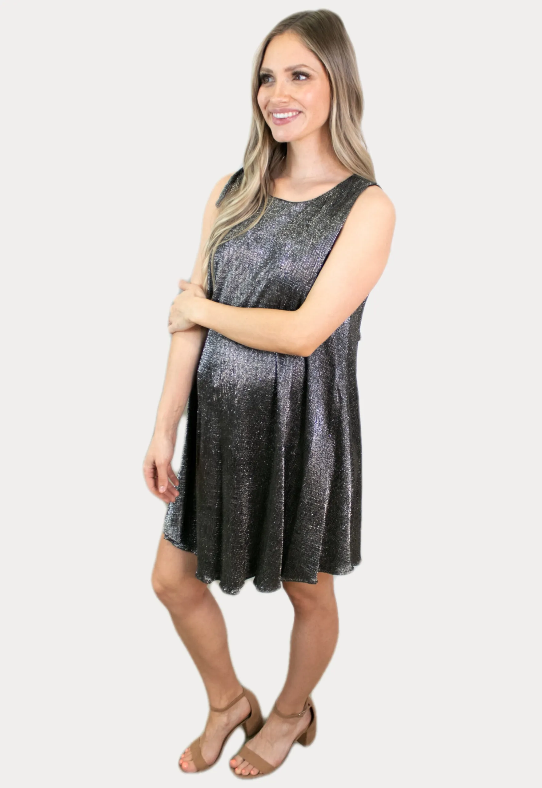 Sleeveless Shimmer Maternity Dress