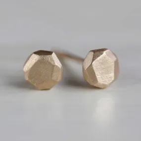 Small Round Faceted Stud Earrings