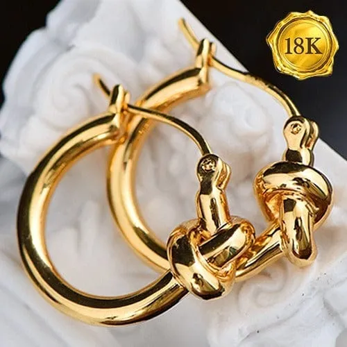 SOLID 18KT GOLD HOOP EARRINGS