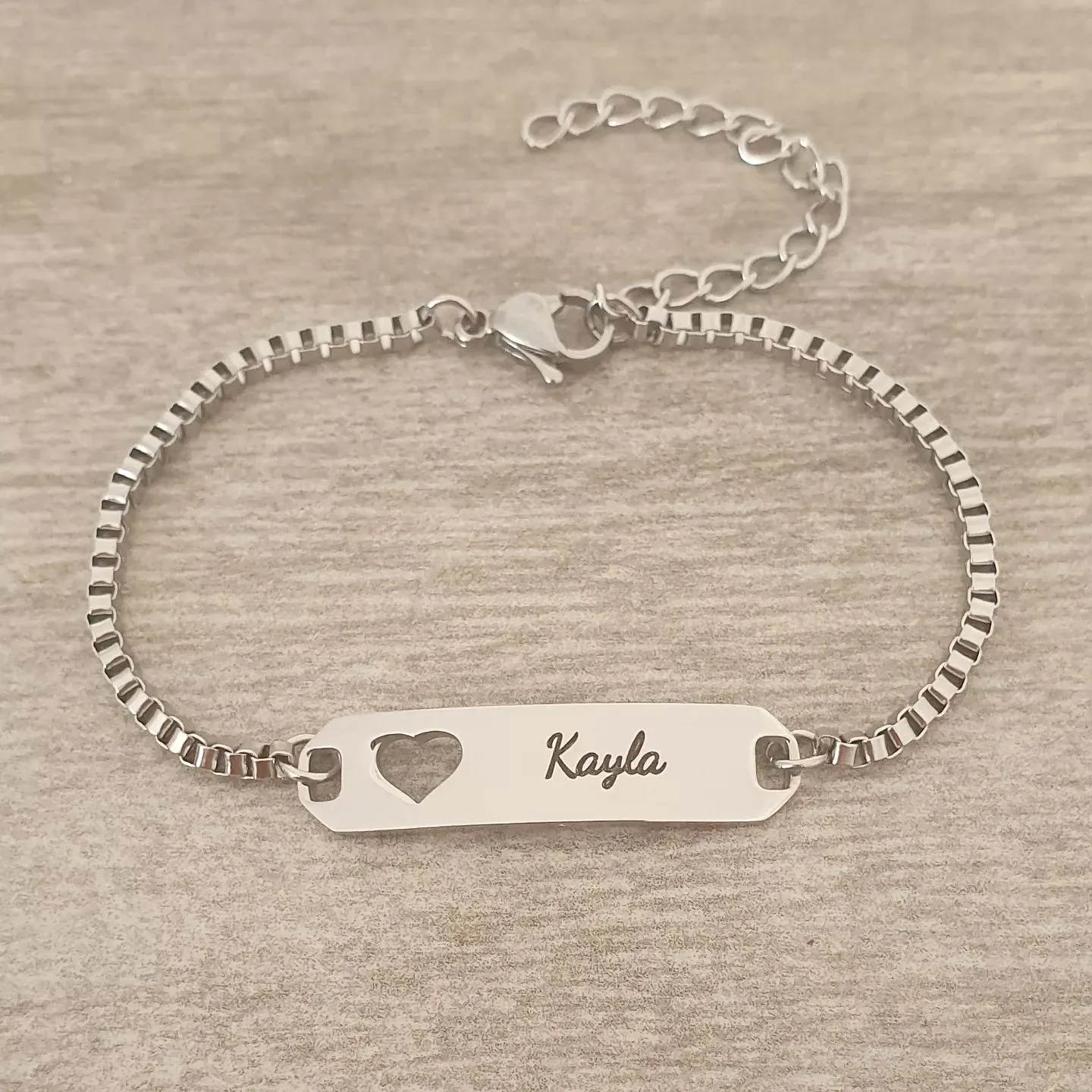 Sophia Personalized Stainless Steel bracelet, Adjustable Size 16-21cm (READY IN 3 DAYS!)