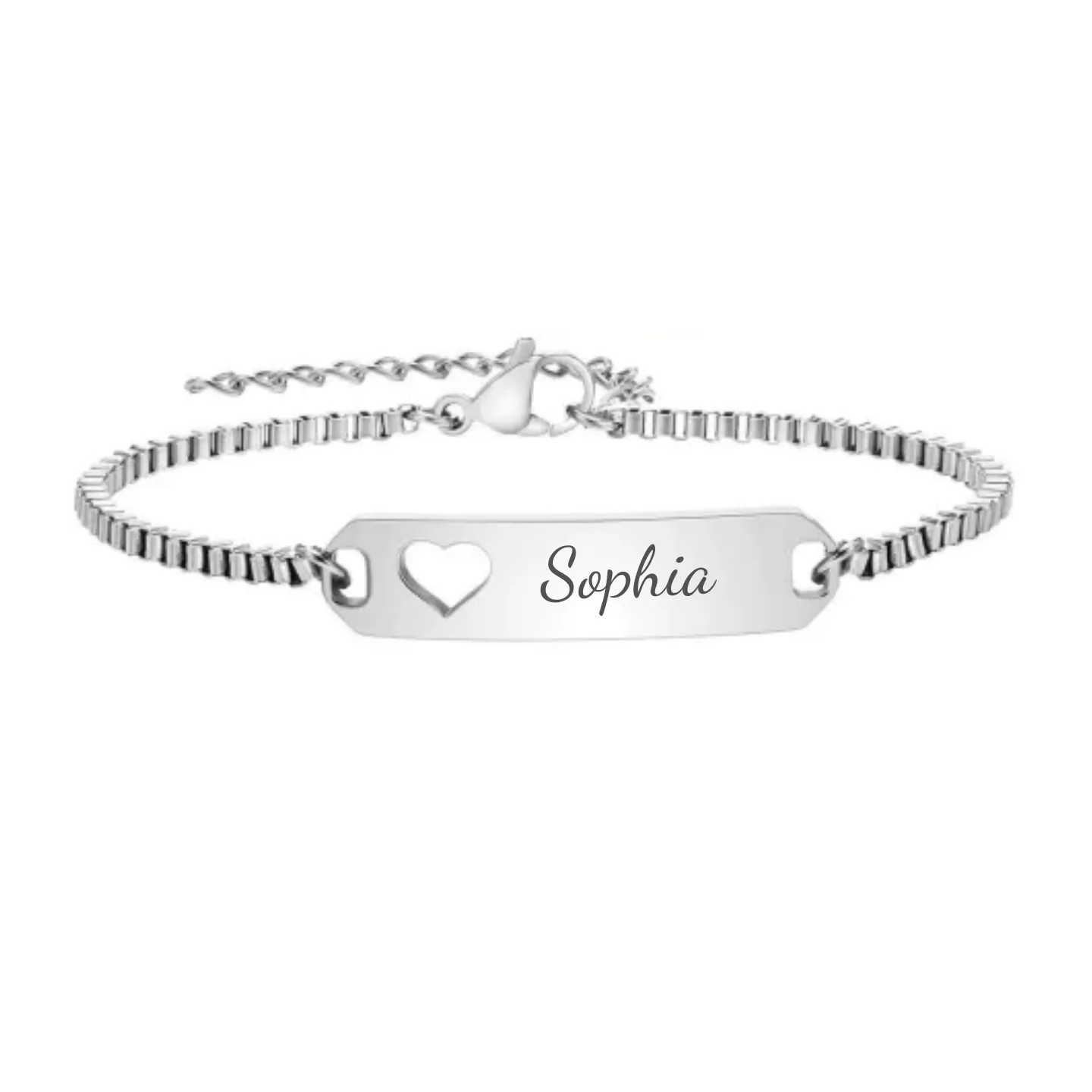 Sophia Personalized Stainless Steel bracelet, Adjustable Size 16-21cm (READY IN 3 DAYS!)