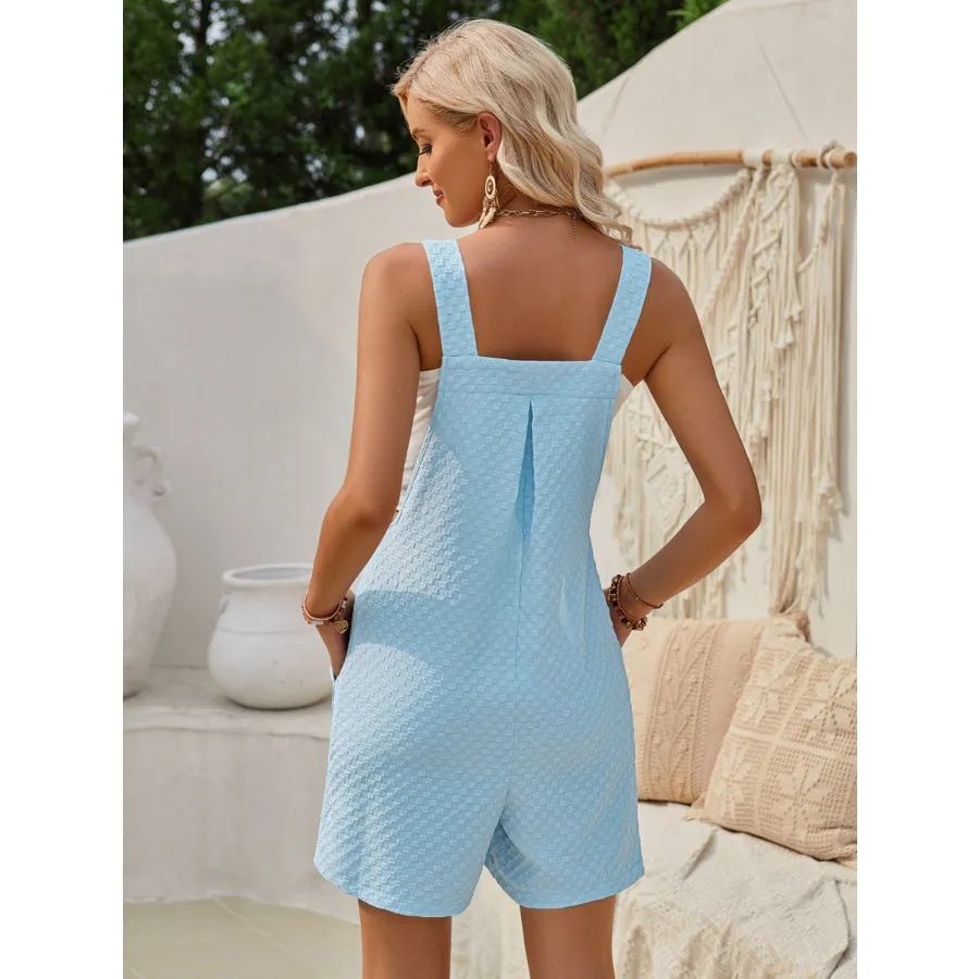 Square Neck Wide Strap Romper