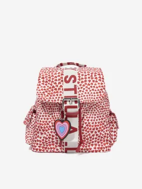 Stella McCartney Girls Heart Backpack in Red (34cm)