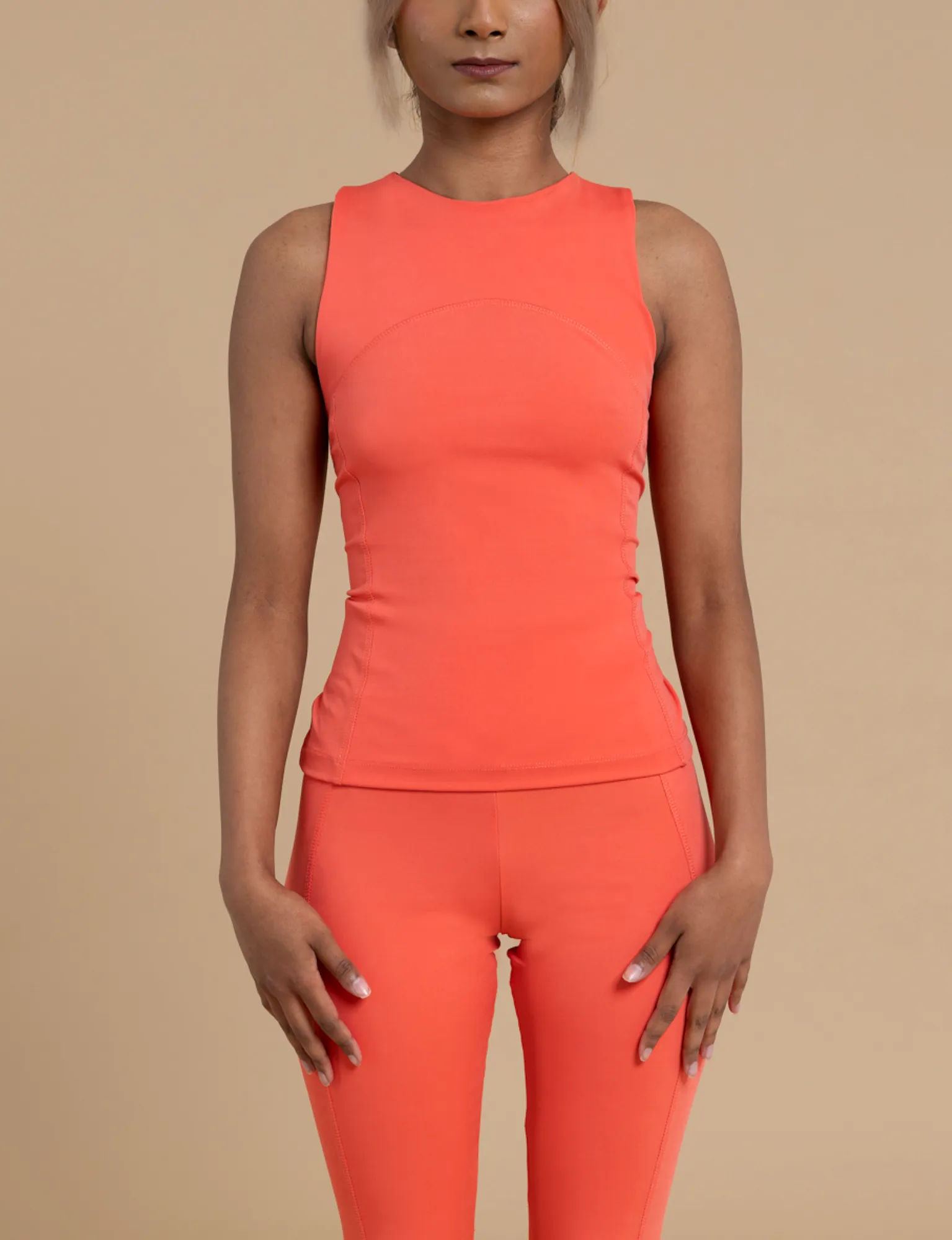 SUMMER racer back vest top coral red