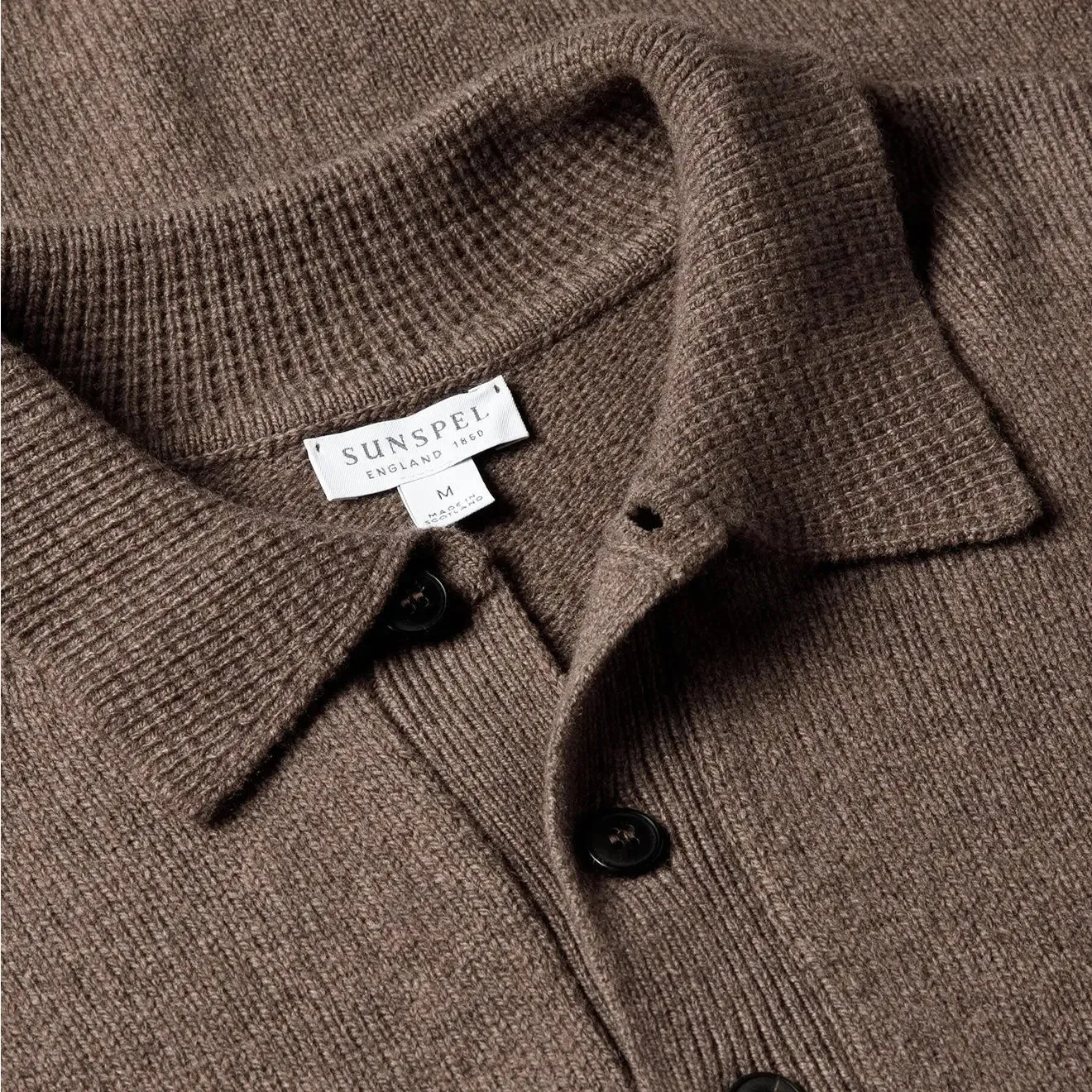 Sunspel Lambswool Polo Shirt Cedar