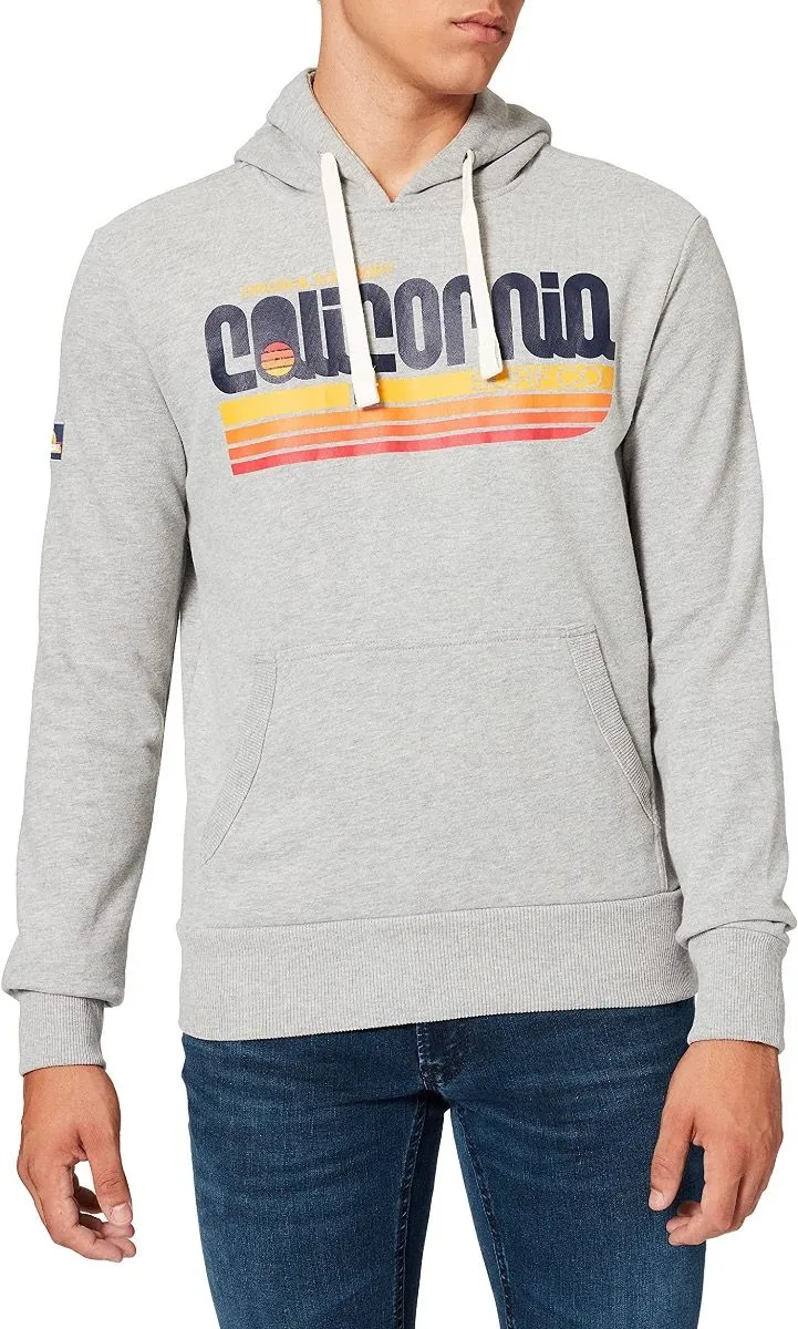 Superdry Cali Surf Graphic Overhead Hoodie Grey Marl