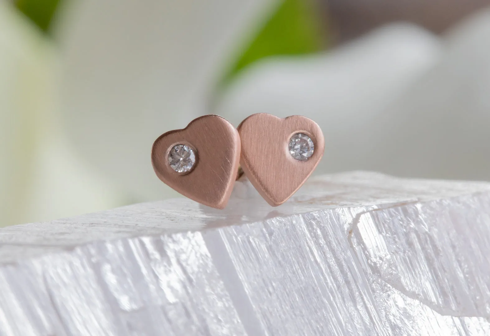 Sweetheart Diamond Stud Earrings