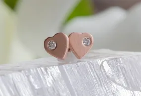 Sweetheart Diamond Stud Earrings