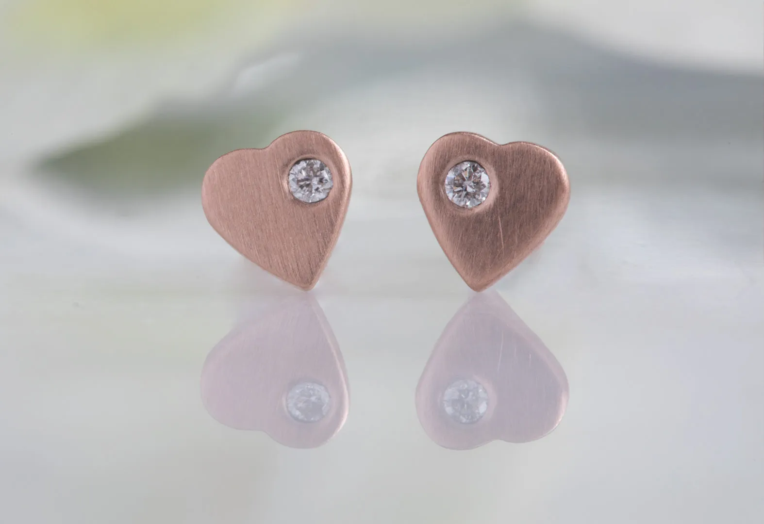 Sweetheart Diamond Stud Earrings