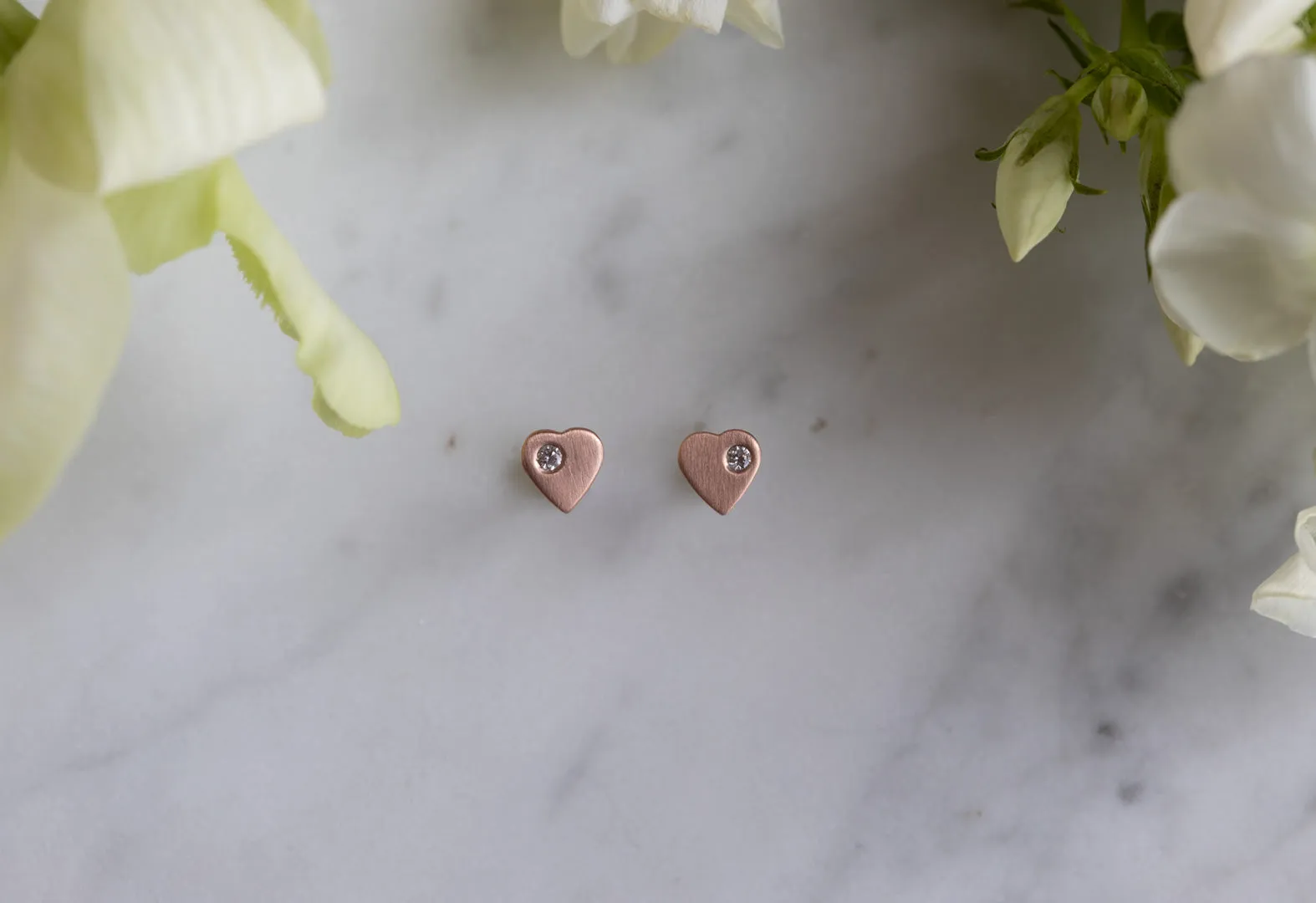 Sweetheart Diamond Stud Earrings