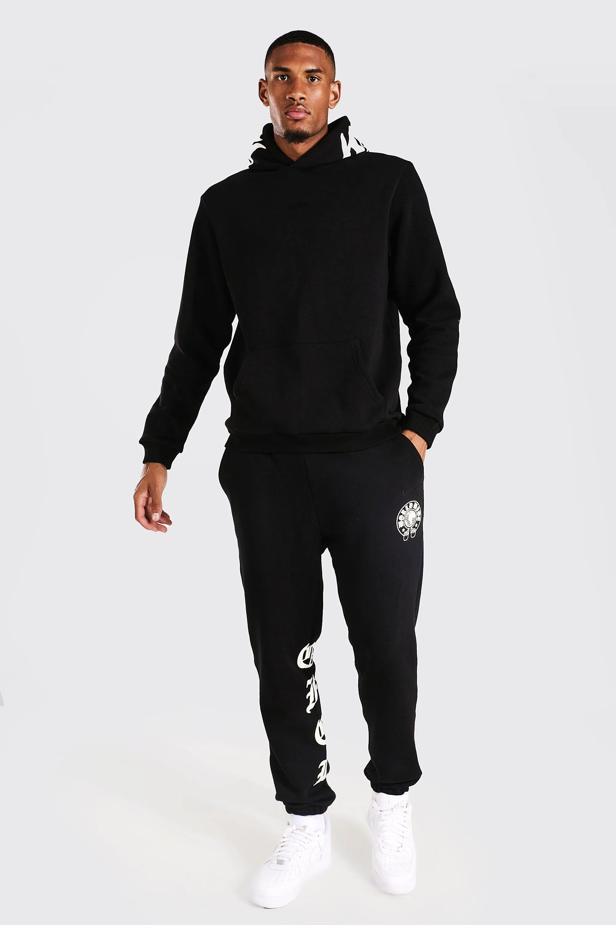 Tall Gothic Man Embroidered Hooded Tracksuit