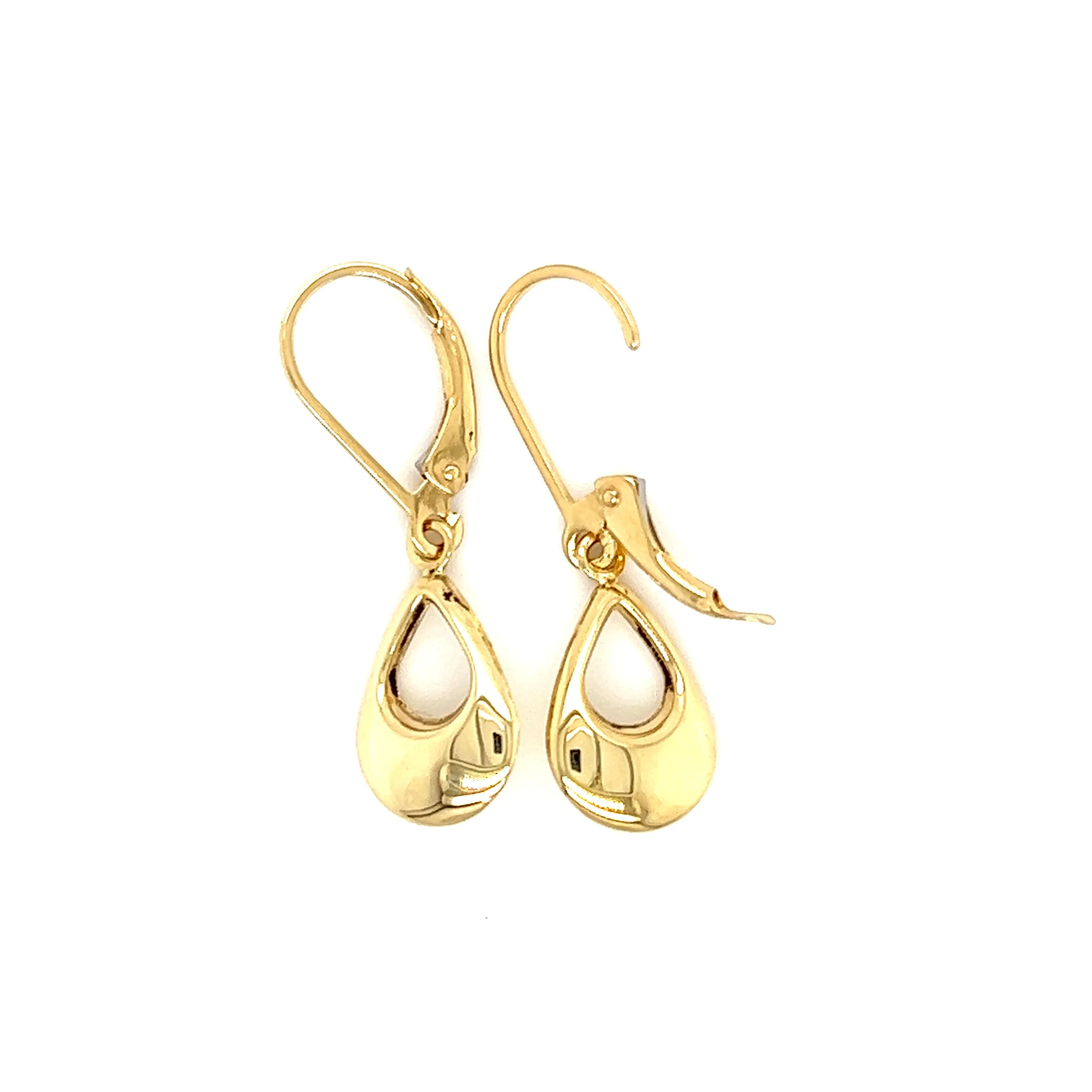 Teardrop Dangle Earrings in 14K Yellow Gold