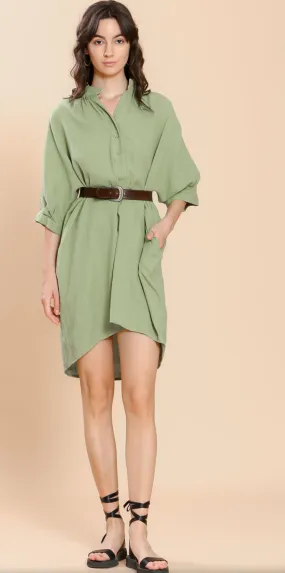 THE KORNER TUNIC DRESS-GREEN