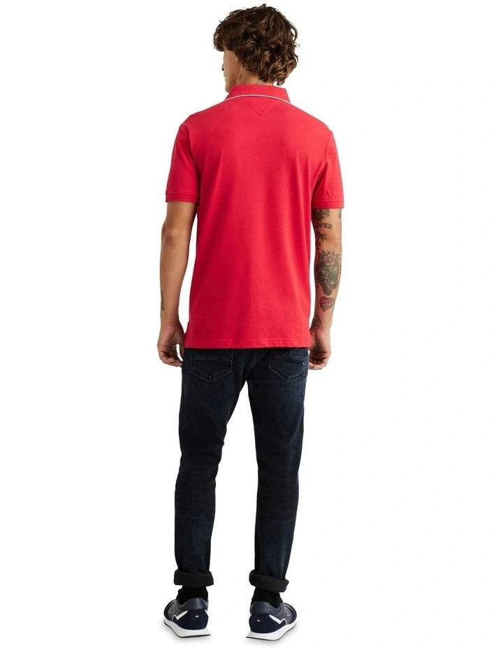 Tipped Regular fit Polo in Red