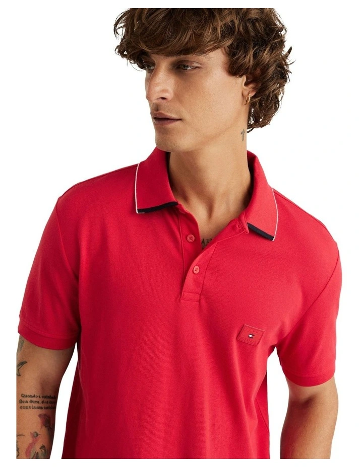 Tipped Regular fit Polo in Red