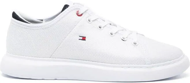 Tommy Hilfiger embroidered-logo mesh low-top sneakers Neutrals