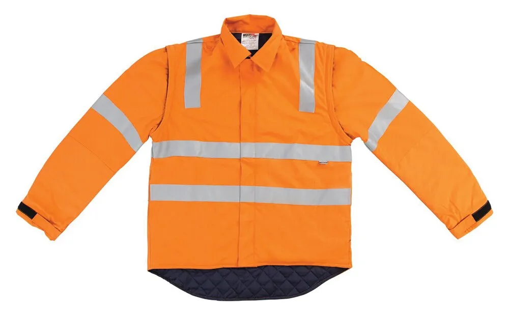 Tuffa Workwear Tuffa - Jacket - Flame Retardant - VIC - Rail Taped - Zip - Off Sleeve - Orange - JKTLZ108 ORA XS