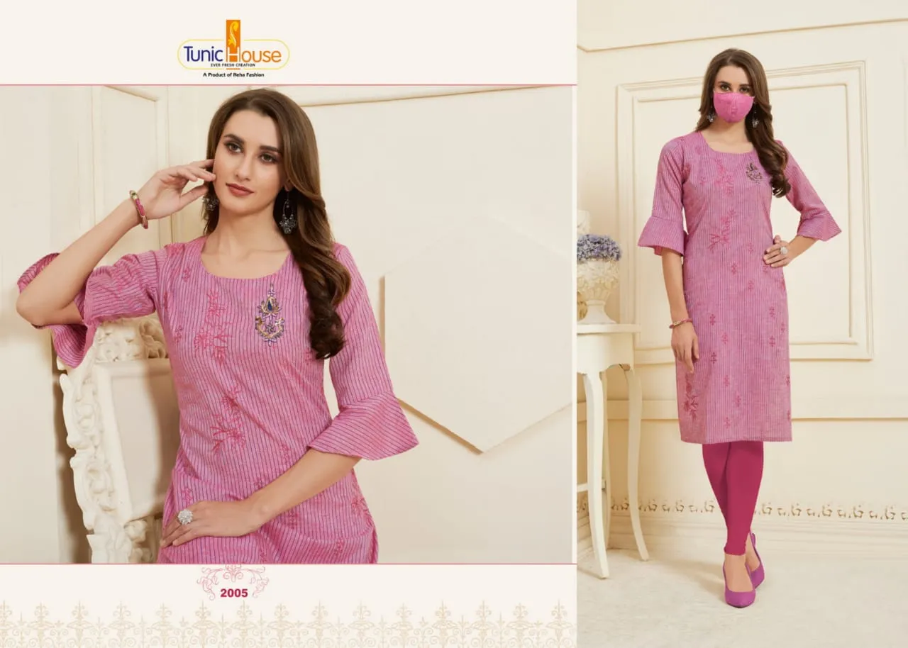 Tunic House Nafisa Cotton Linen Casual Wear Kurti Collection