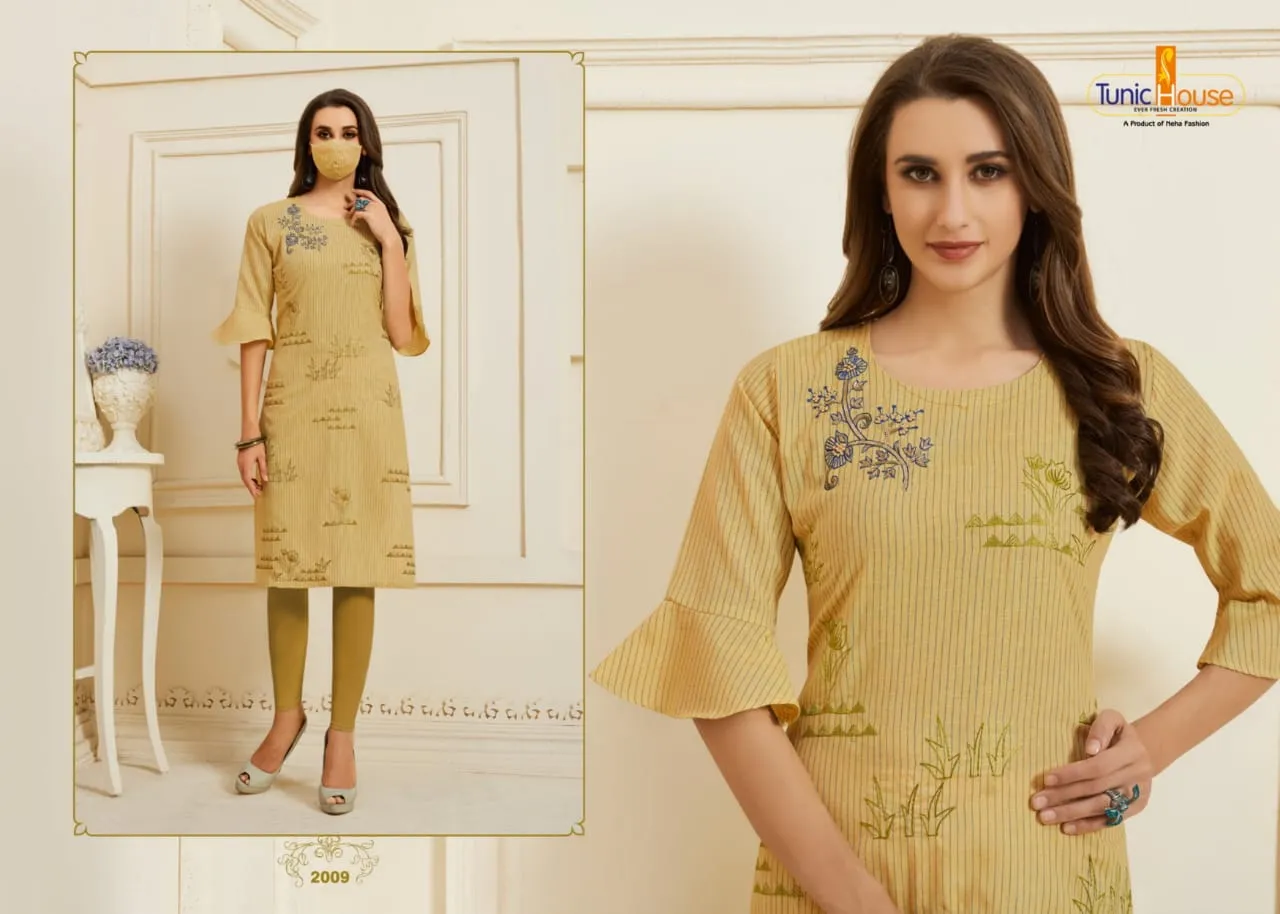 Tunic House Nafisa Cotton Linen Casual Wear Kurti Collection