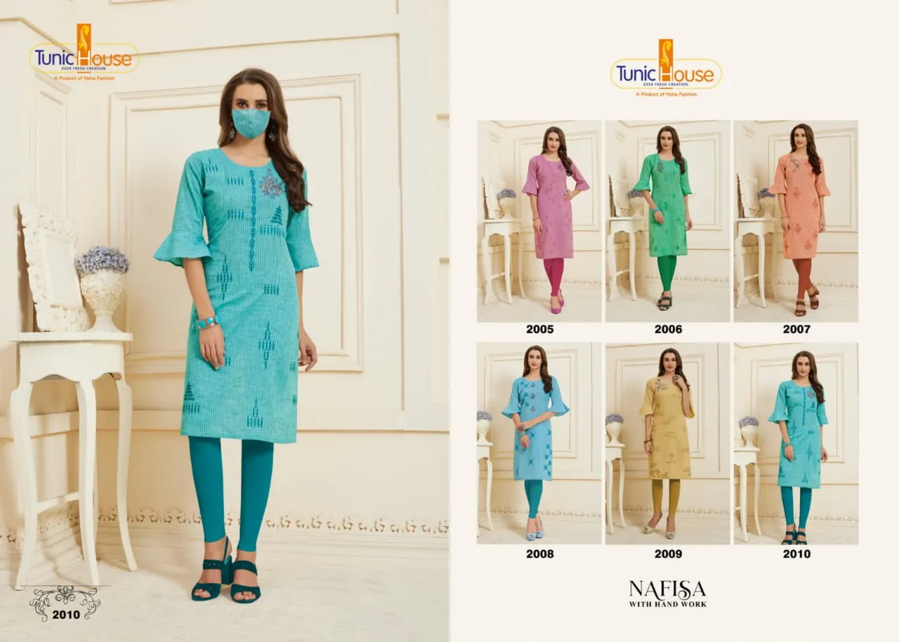 Tunic House Nafisa Cotton Linen Casual Wear Kurti Collection