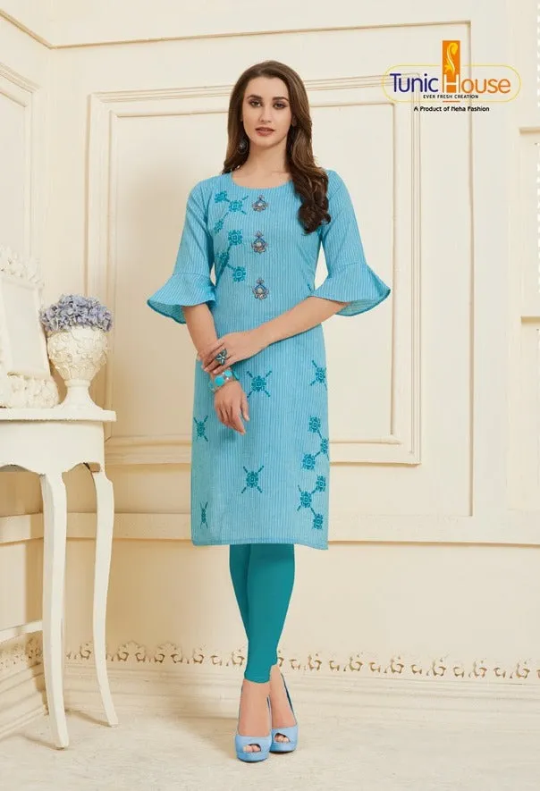 Tunic House Presents Nafisa Linen Cotton Casual Wear Kurtis Collection