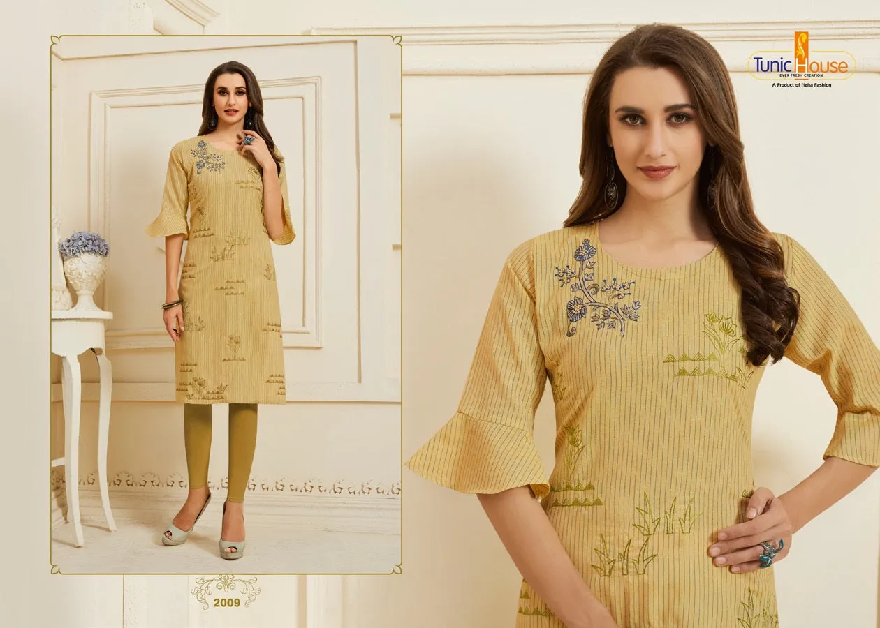 Tunic House Presents Nafisa Linen Cotton Casual Wear Kurtis Collection