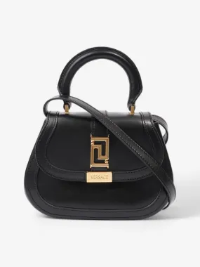 Versace Top Handle Bag Black Leather Mini