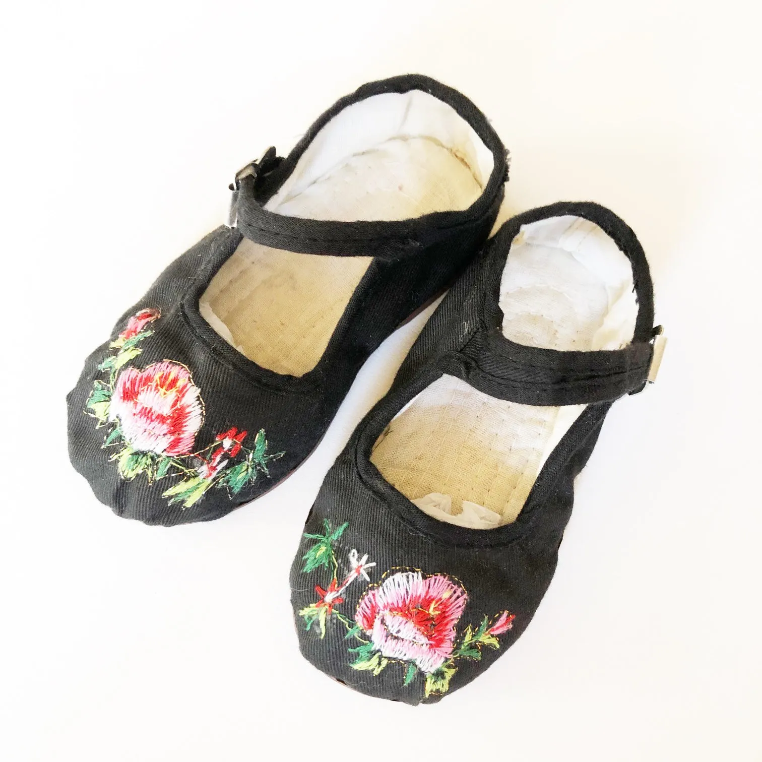 Vintage Cheongsam Little Embroidered shoes size 2-3