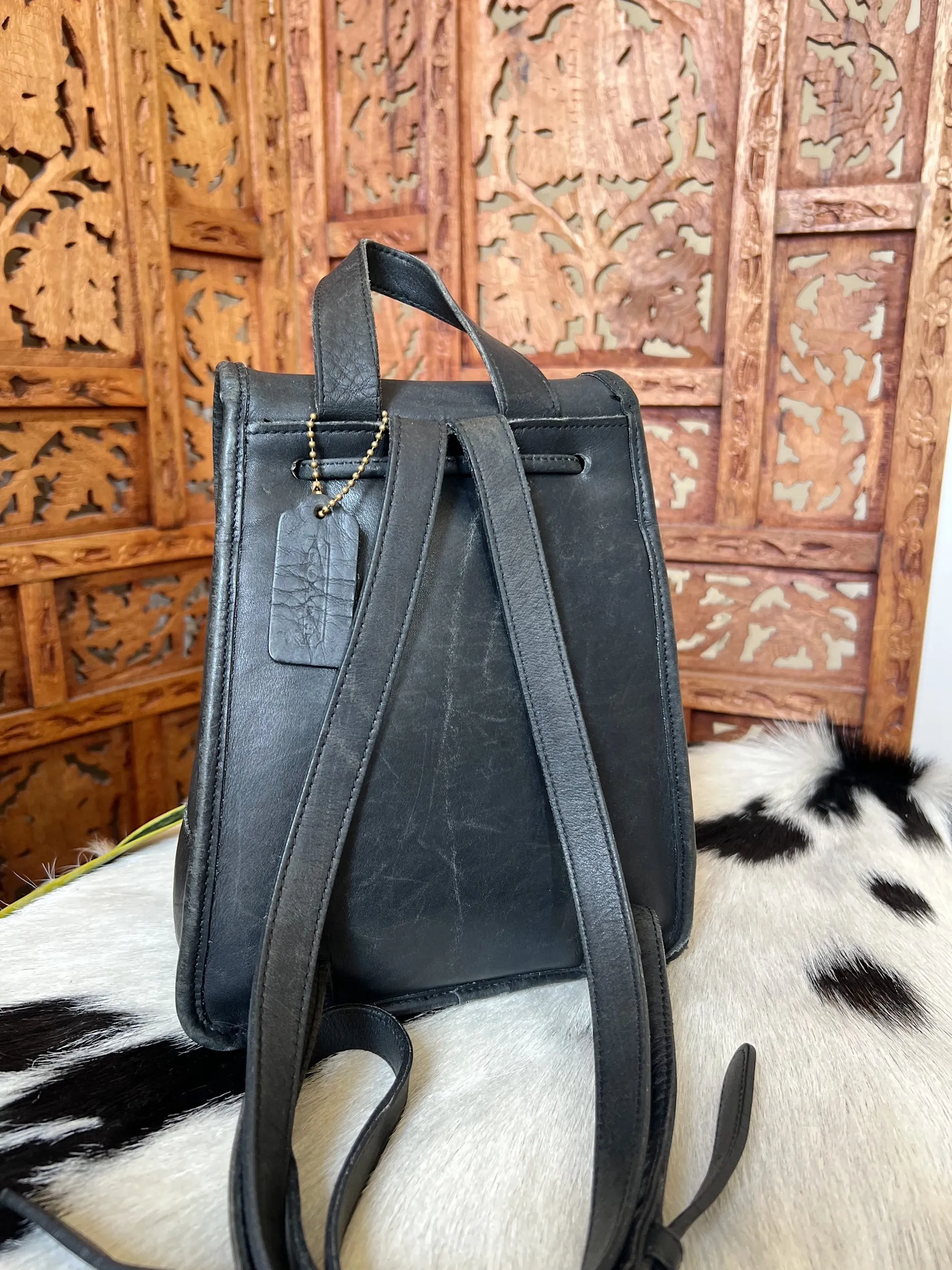 Vintage Coach Daypack Mini Backpack in Black-