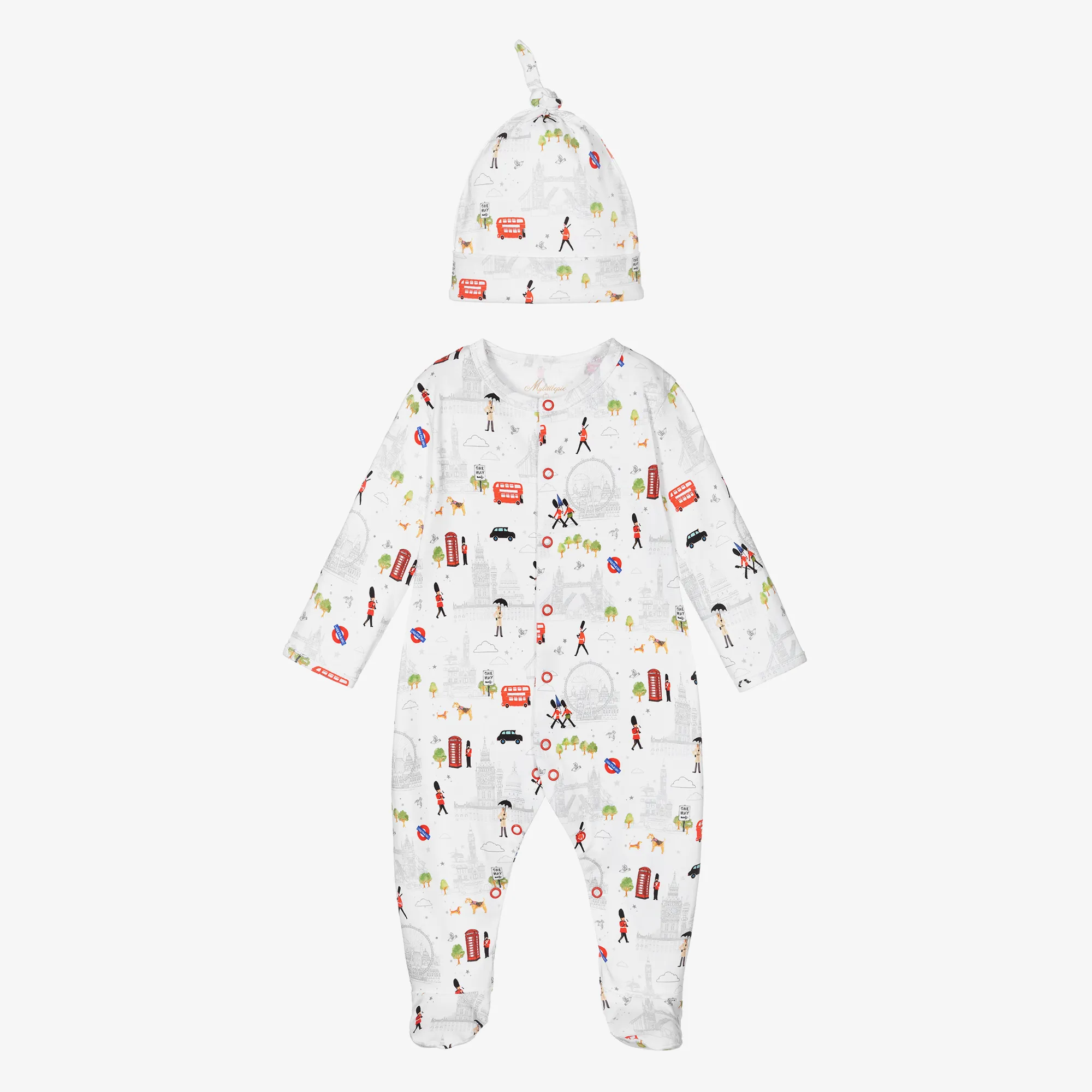 White Cotton City Babygrow & Hat Set