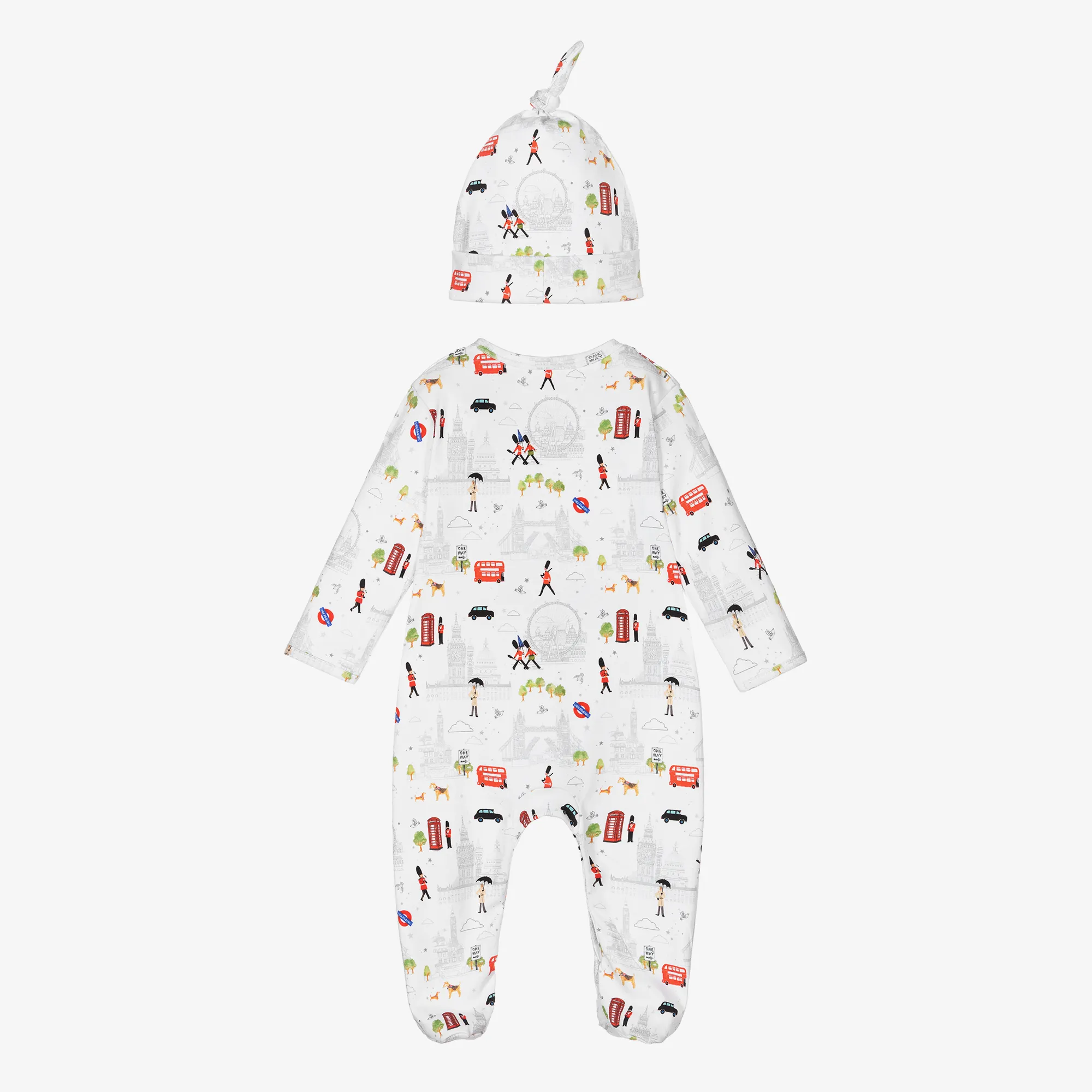 White Cotton City Babygrow & Hat Set