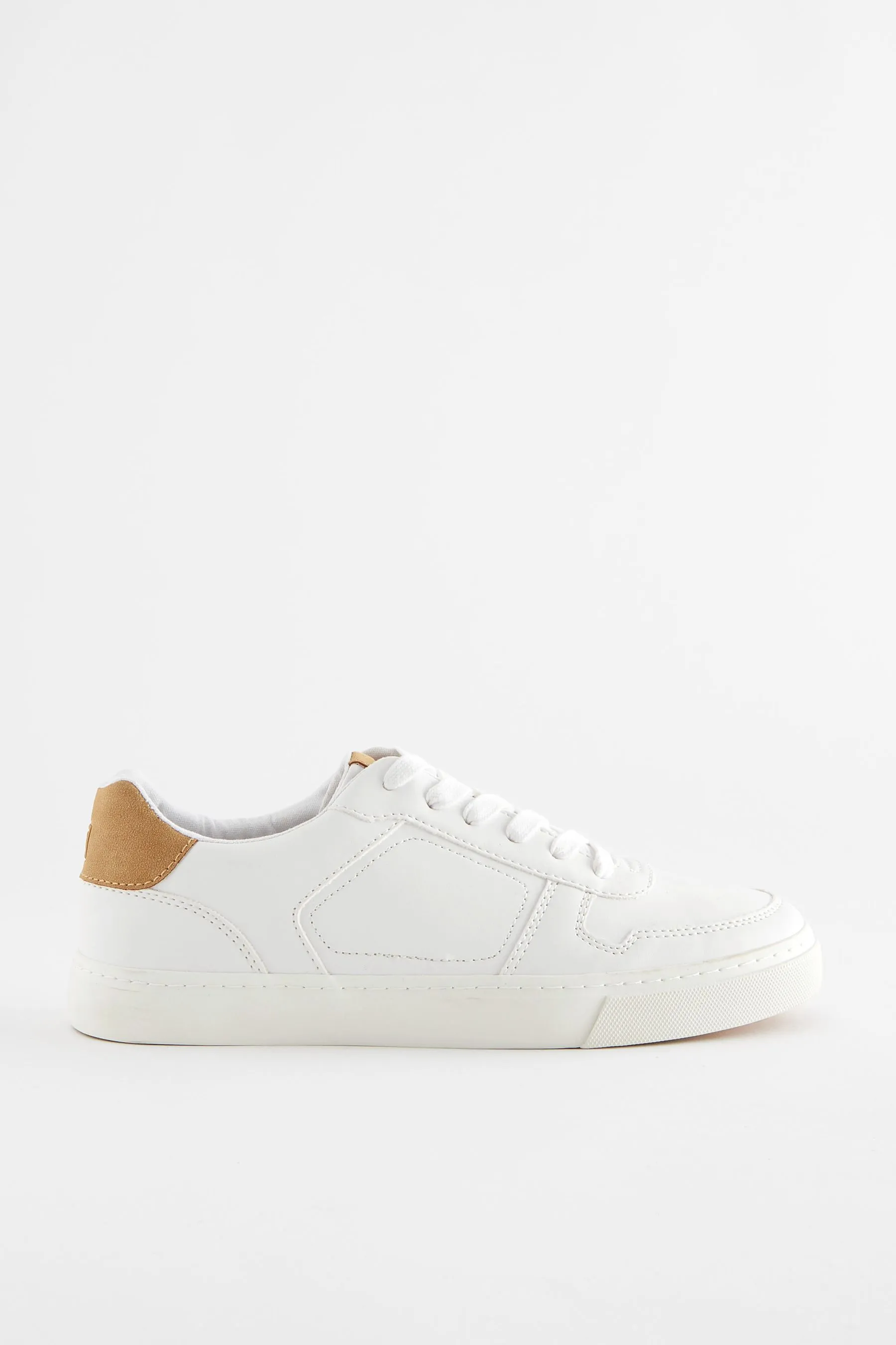 White Lace Up Low Trainers