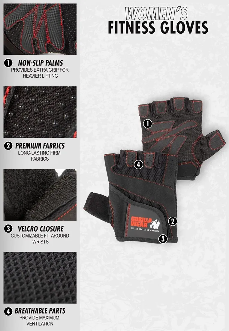 Women's Fitness Gloves - Black/Purple - L Gorilla Wear