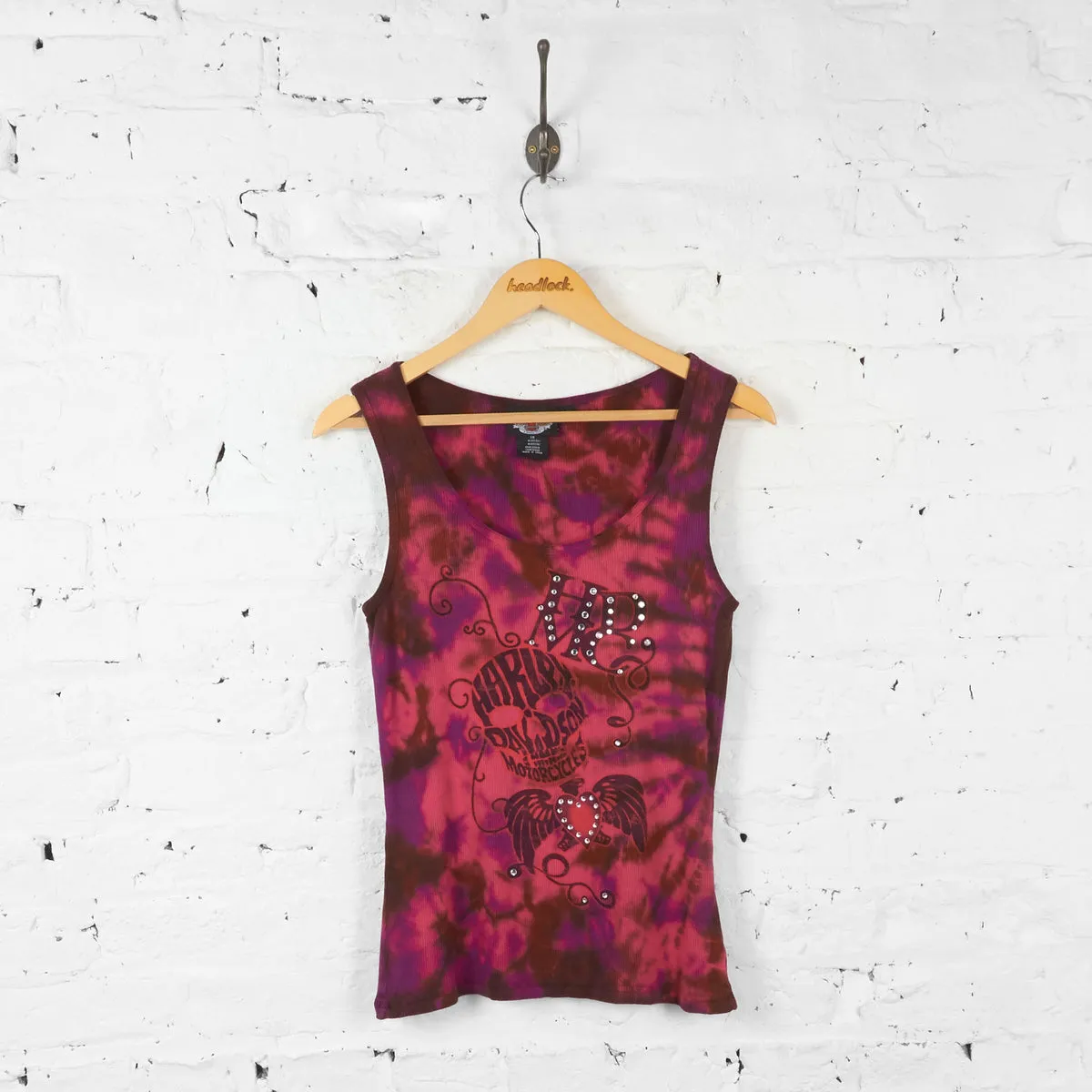 Womens Harley Davidson Tie Dye Vest - Purple - Womens M