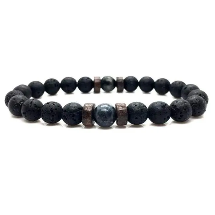 Wood and Lava Stone Essential Oil Bracelet