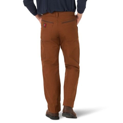 Wrangler Men's Relaxed Fit Riggs Workwear Mason Canvas Pant in Toffee Brown