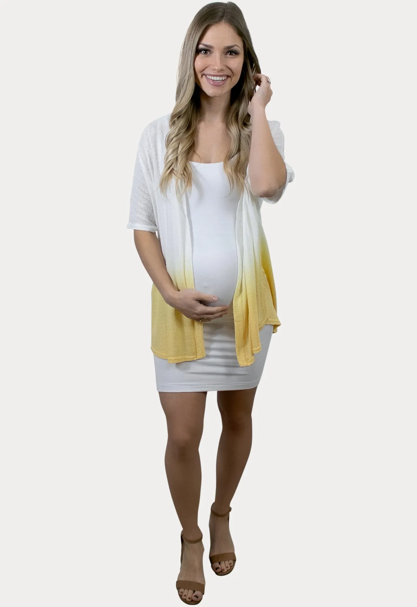 Yellow Tie Dye Maternity Shrug