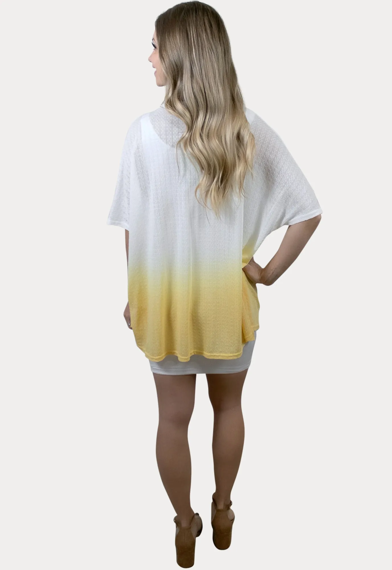 Yellow Tie Dye Maternity Shrug